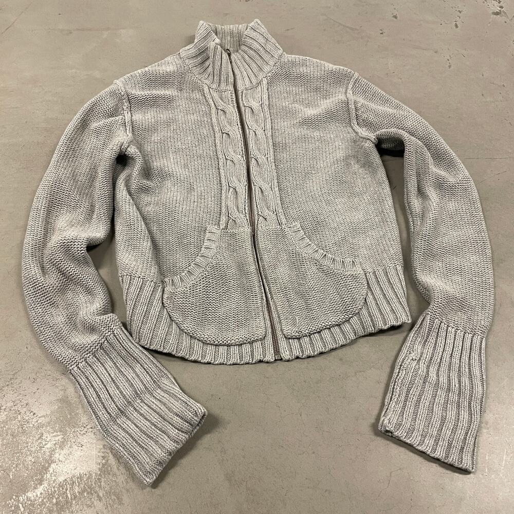 Vintage Y2K cropped cable knit cardigan old navy sweater